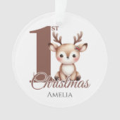 Personalisiert Baby's First Christmas Rentier Ornament (Vorderseite)