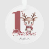 Personalisiert Baby's First Christmas Rentier Ornament (Rückseite)