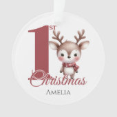 Personalisiert Baby's First Christmas Rentier Ornament (Vorderseite)