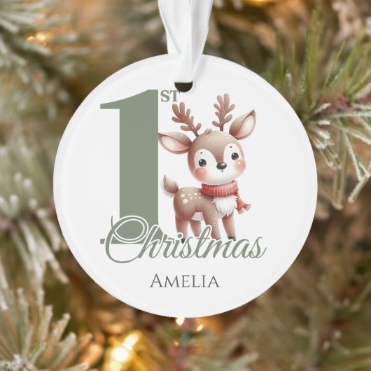 Personalisiert Baby's First Christmas Rentier Ornament (Baum)