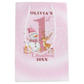 Personalisiert Baby's First Christmas Snowman Mittlere Geschenktüte (Vorderseite)