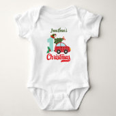Personalisiert Baby's First Christmas Tree Holly Baby Strampler (Vorderseite)
