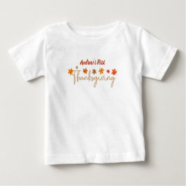 Personalisiert Baby's First Erntedank Baby T-shirt