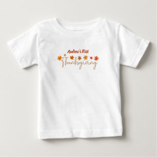 Personalisiert Baby's First Erntedank Baby T-shirt