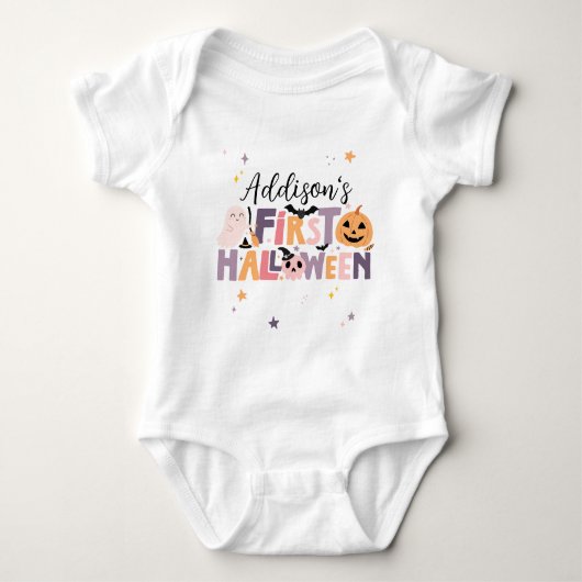 Personalisiert Baby's First Halloween Bodysuit Baby Strampler (Vorderseite)