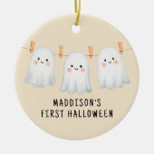 Personalisiert Baby's First Halloween Niedliche Ge Keramik Ornament (Vorne)