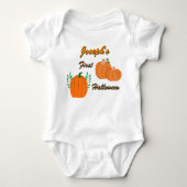 Personalisiert Baby's First Halloween Pumpkin Baby Strampler (Vorderseite)