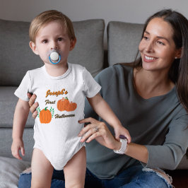 Personalisiert Baby's First Halloween Pumpkin Baby Strampler