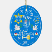 Personalisiert Baby's First Hanukkah Keramik Ornament (Rechts)