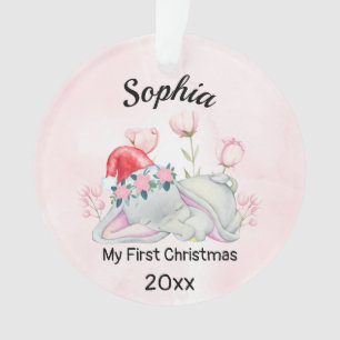 Personalisiert Baby's Girl My First Christmas 2021 Ornament