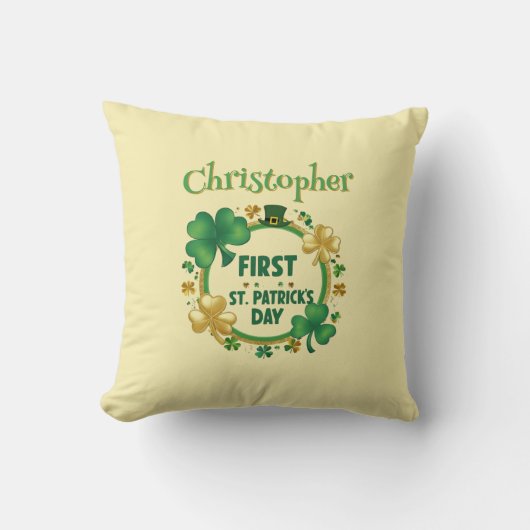 Personalisiert Baby's St. Patrick's Day Kissen (Vorderseite)