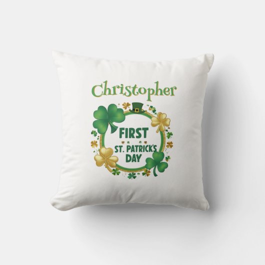 Personalisiert Baby's St. Patrick's Day Kissen (Vorderseite)
