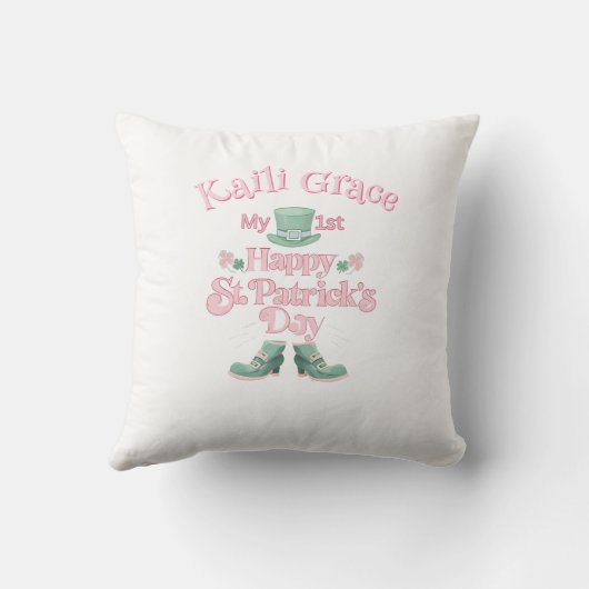 Personalisiert Baby's St. Patrick's Day Kissen (Rückseite)