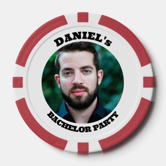 Personalisiert Bachelor Party Custom Foto Pokerchips (Vorderseite)