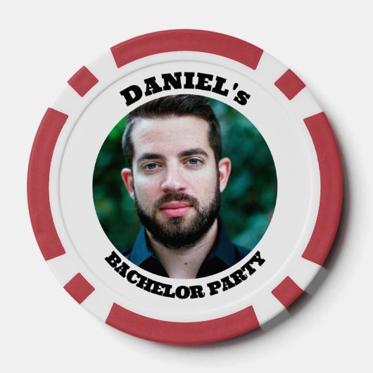 Personalisiert Bachelor Party Custom Foto Pokerchips (Rückseite)