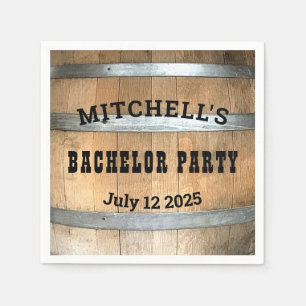 Personalisiert Bachelor Party Whiskey Barrel Napki Serviette