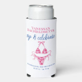 Personalisiert Bachelorette Bikini Sip und Celebra Selters Dosenkühler (Seltzer Vorderseite)