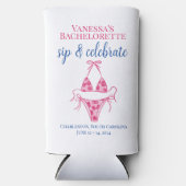 Personalisiert Bachelorette Bikini Sip und Celebra Selters Dosenkühler (Vorderseite)