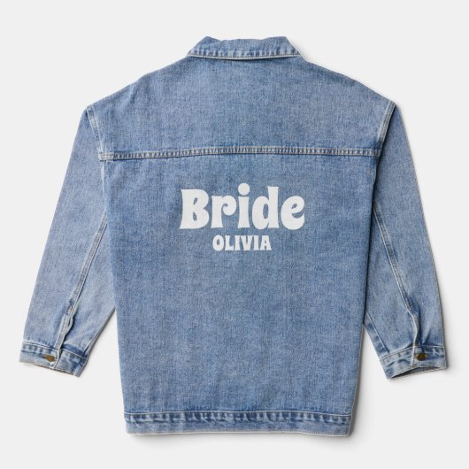 Personalisiert Bachelorette Bride Jeansjacke (Rückseite)