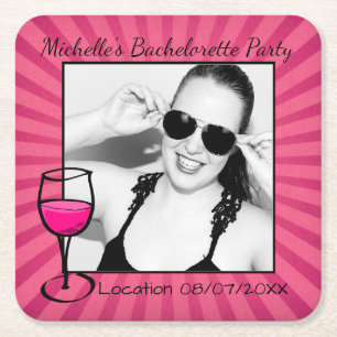 Personalisiert Bachelorette Gerahmt Rechteckiger Pappuntersetzer