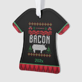Personalisiert Bacon Pig Ugly Weihnachtsdekoration Ornament (Vorderseite)