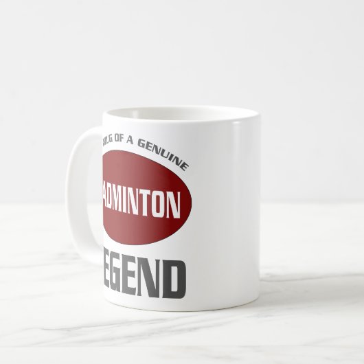 Personalisiert Badminton Legend Gift Kaffeetasse (Vorderseite Links)