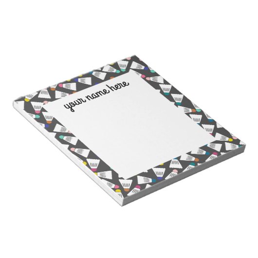 Personalisiert Badminton Notepad Notizblock (angewinkelt)