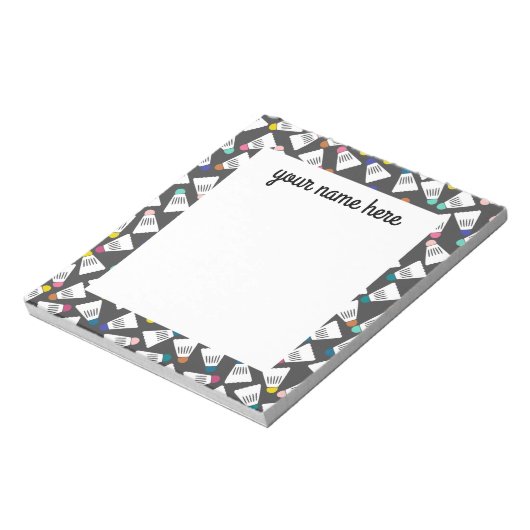Personalisiert Badminton Notepad Notizblock (Rotiert)