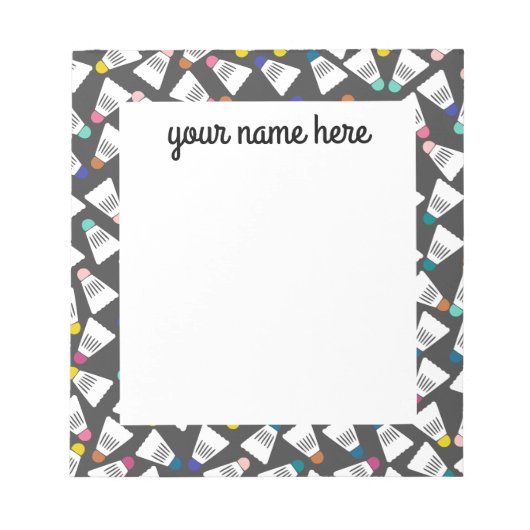 Personalisiert Badminton Notepad Notizblock (Vorderseite)