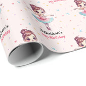 Personalisiert Ballerina Ballet Name Geburtstag Geschenkpapier (Rolleneckpunkt)
