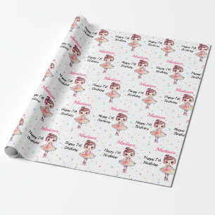Personalisiert Ballerina Ballet Name Geburtstag Geschenkpapier
