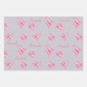 Personalisiert Ballerina Ballet Name Hübsch Geschenkpapier Set (Vorderseite 2)