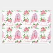 Personalisiert Ballerina Ballet Name Hübsch Geschenkpapier Set (Vorderseite)