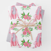 Personalisiert Ballerina Ballet Name Hübsch Geschenkpapier Set (Beispiel)