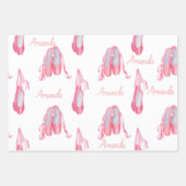 Personalisiert Ballerina Ballet Name Hübsch Geschenkpapier Set (Vorderseite 3)