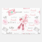 Personalisiert Ballerina Ballet Name Hübsch Geschenkpapier Set (Vorderseite)