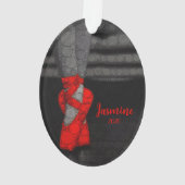 Personalisiert Ballerina Ballett Schuhe Weihnachte Ornament (Rückseite)