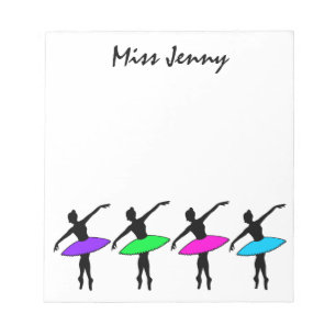Personalisiert Ballerina Ballett-Tanz Notepad Notizblock