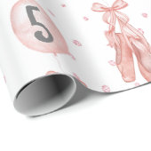 Personalisiert Ballerina Ballett Tänzer Pink Geschenkpapier (Rolleneckpunkt)