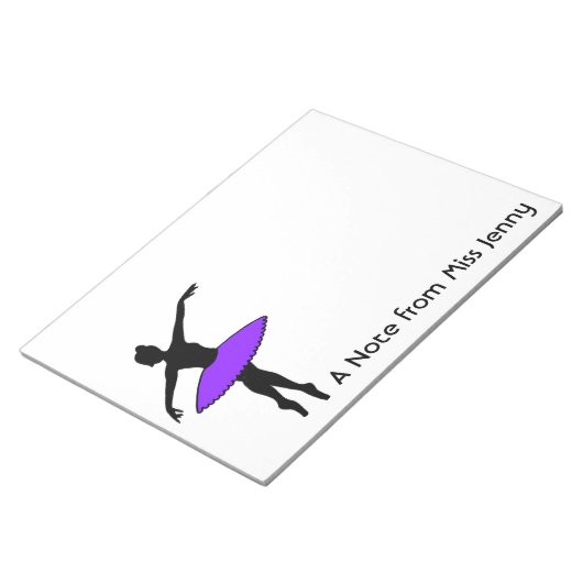 Personalisiert Ballerina Ballett Tanztänzer Notepa Notizblock (angewinkelt)