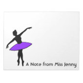 Personalisiert Ballerina Ballett Tanztänzer Notepa Notizblock (Vorderseite)
