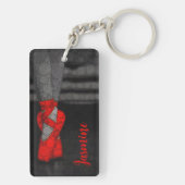 Personalisiert Ballerina Ballettschuhe Schlüsselanhänger (Rückseite)