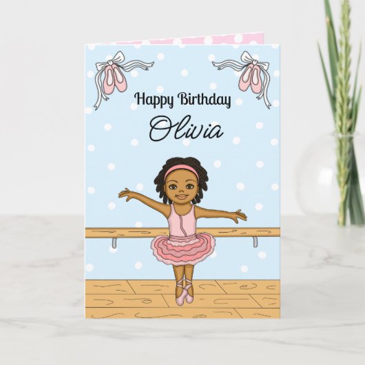 Personalisiert Ballerina Birthday Feiertagskarte (Vorderseite)