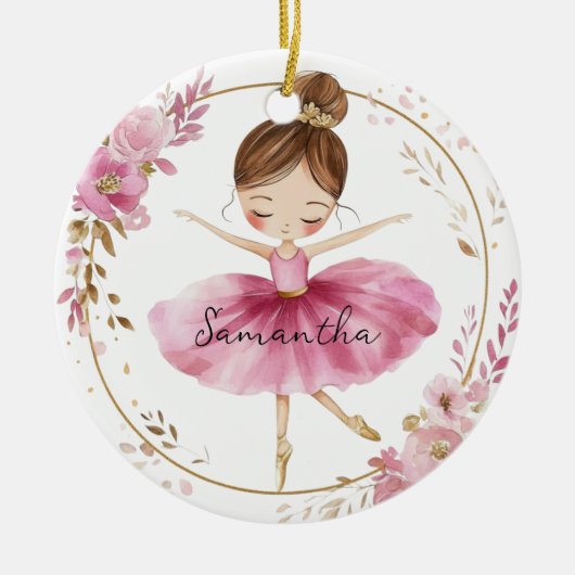Personalisiert Ballerina Girl Keramik Ornament (Vorne)