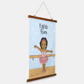 Personalisiert Ballerina Girl's Room Sign Hanging Wandteppich Mit Holzrahmen (Gewinkelt)