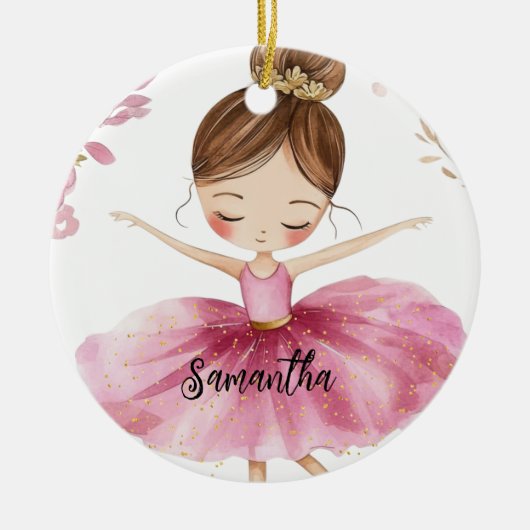 Personalisiert Ballerina Keramik Ornament (Vorne)