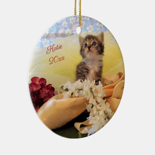 Personalisiert Ballerina Kitten Kate Keramik Ornament (Rechts)