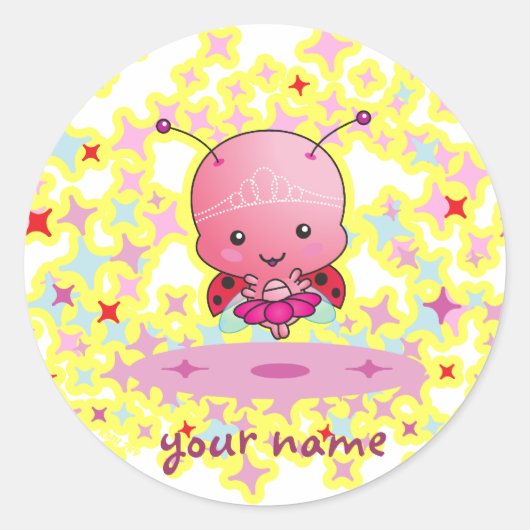 Personalisiert Ballerina Ladybug Sticker (Vorderseite)