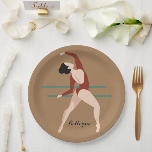 Personalisiert Ballerina Pappteller (Hochzeit)