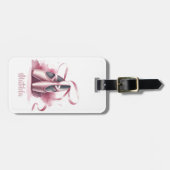 Personalisiert Ballerina Pink Ballettschuhe Gepäckanhänger (Vorderseite horizontal)